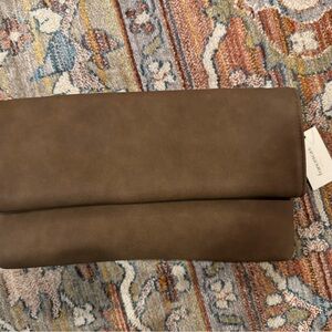 Francesca's Collections Tan Clutch with Crossbody strap